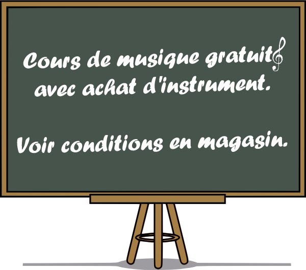 Cours de musique gratuits avec achat d'instrument. Voir conditions en magasin. Magasin d'instruments de musique, instrument de musique, guitare, batterie, violon, piano numerique, amplificateur, clavier, partition banjo mandoline reparation saxophone mandoline ukulele et autre