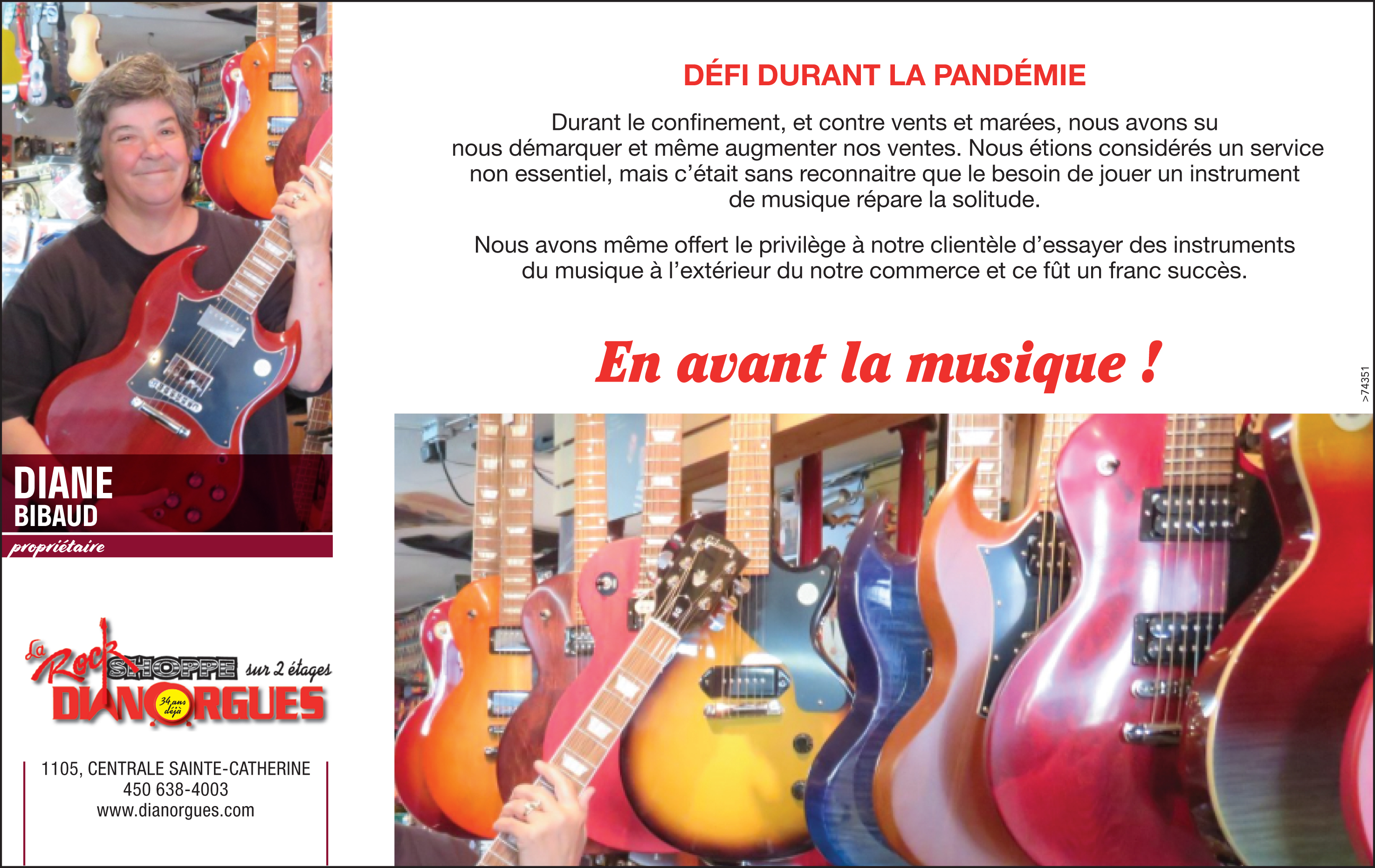 Plusieurs instruments de musique en magasin