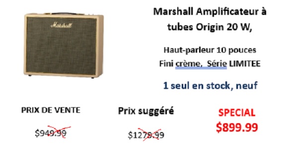 super special sur amplificateur marshall a tubes 20 watts edition limitee fini creme 1 seul en stock etat neuf brand new marshall 20 watts tubes cream finish limited edition only one in stock best deal in town